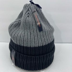 RAINFOREST BEANIE HAT, GREY & CHARCOAL, LINED WITH FLEECE FOR WARMTH, UNISEX